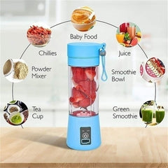 Portable 6 cuts Blender Home USB Rechargeable Electric Fruit Extractor Juice Blender Machine | Mini Smoothie Maker | Personal Juicer Cup | Random Color