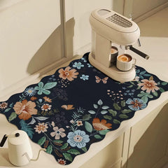 Wholesale Dish Drying Mat Hide Stain Absorbent with Waterproof Rubber Backing Fit Kitchen Dish Rack Bar Accessories