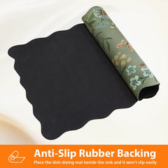Wholesale Dish Drying Mat Hide Stain Absorbent with Waterproof Rubber Backing Fit Kitchen Dish Rack Bar Accessories