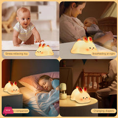 Silicon Rabbit Lamp - Cute Lamps - Rechargeable Rabbit Lamp With Touch Sensor - Bunny Night Lamps for Kids
