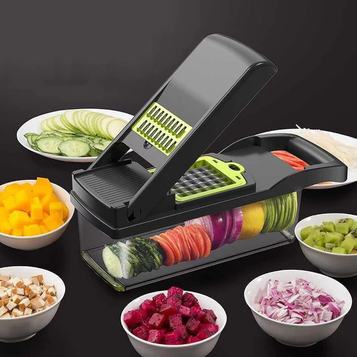 Top Seller Kitchen Utensils Manual Home and Kitchen Gadgets Commercial Vegetable Chopper 16 in 1 Plastic Pro Onion Chopper